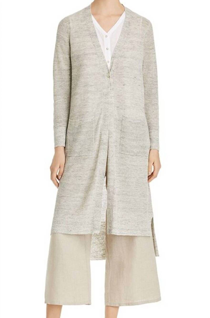 NEW EILEEN FISHER v-neck cardigan in pearl